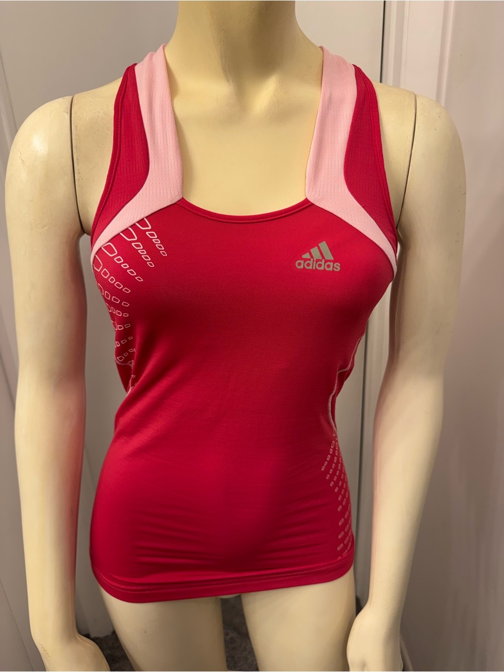 adidas Red & Pink Racerback Performance Tank